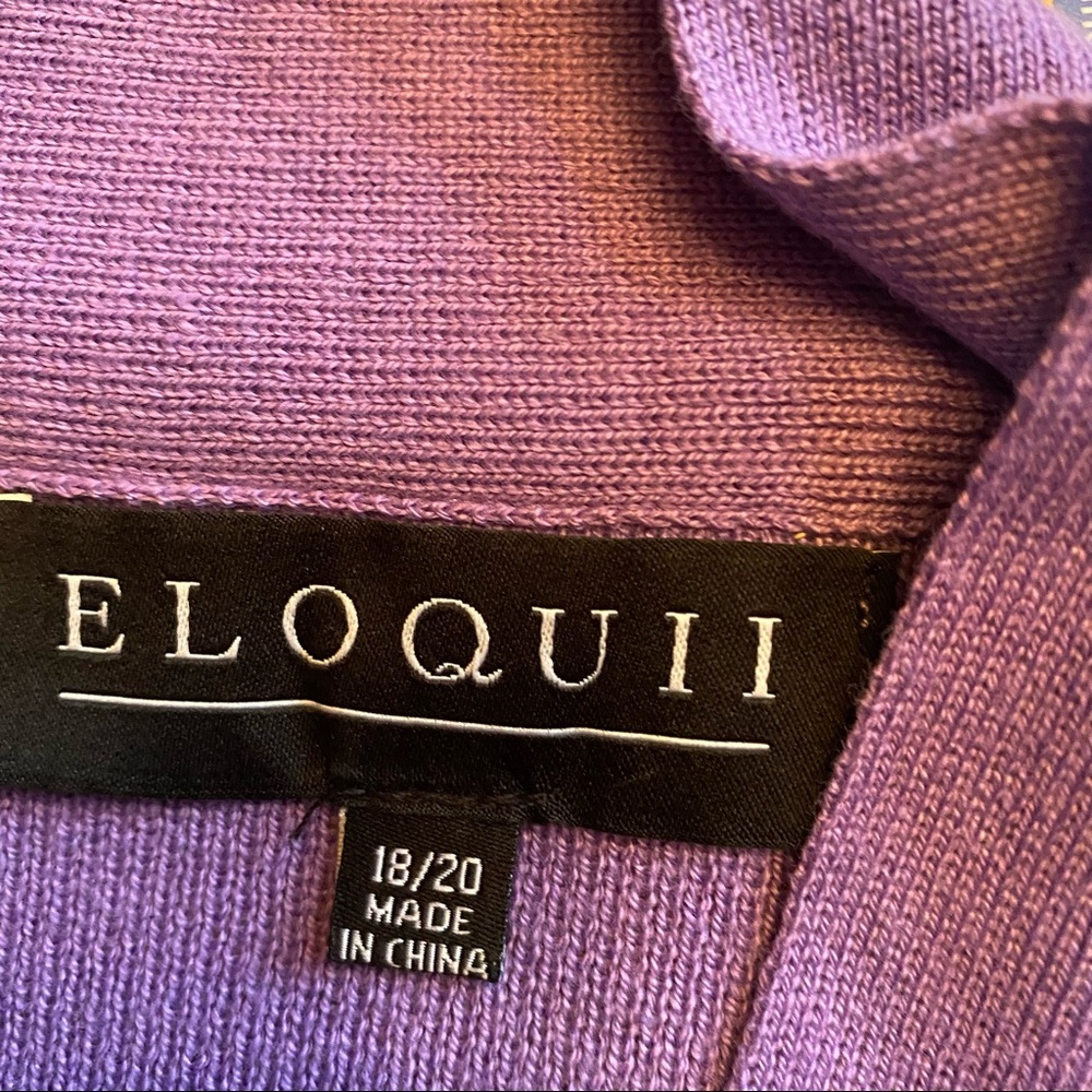 Eloquii Knit Tie Neck Sweater Blouse In Lavender Aura 18 20 Plus Size Pu… - Picture 10 of 11